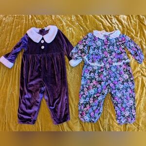 Vintage Toddler Valentine's Winter Jumpsuit Bundle